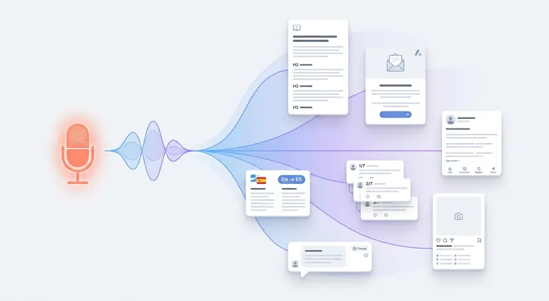 How to Turn Voice Notes Into 10 Pieces of Content: The Voice-First Repurposing Guide