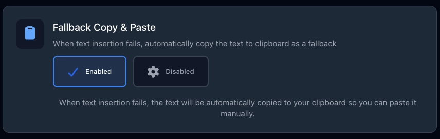 Fallback Copy & Paste