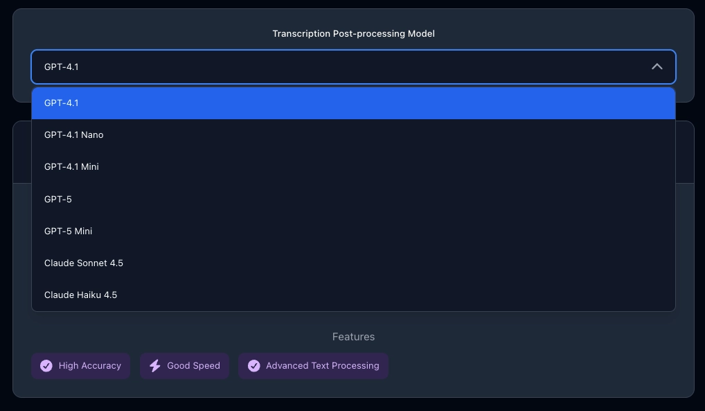 Choose your post-processing model