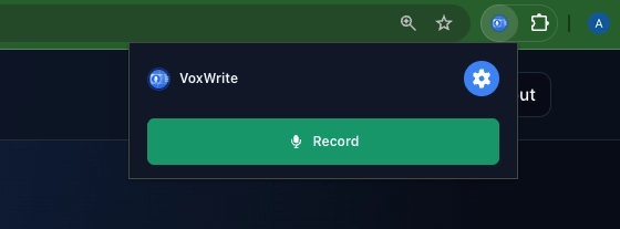 Open VoxWrite settings