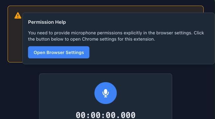 Enable the microphone through Browser settings