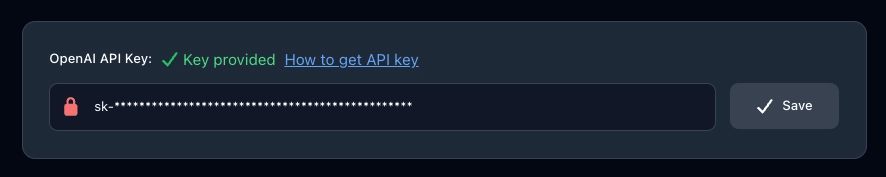 Input for OpenAI API Key