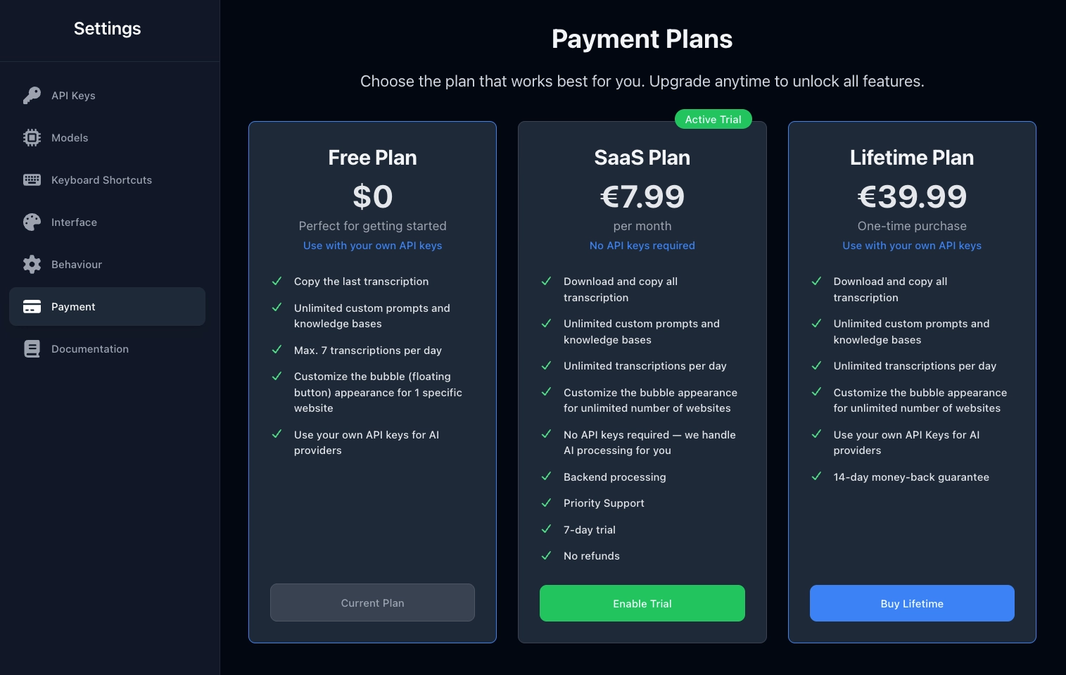 Switch to active subscription